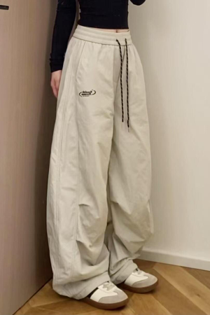 Women's American-Style Pleated Cargo Pants, Slimming Straight-Leg, Wide-Leg Loose-Fitting for Jazz Dance and Casual Wear