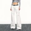 Women's American-Style White Flared Jeans - Loose Slimming Wide-Leg Bell-Bottoms for Spring & Autumn Fashion