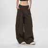 Women's American Vintage Multi-Pocket Wind Work Pants - Loose Straight Wide-Leg Trousers for Casual Y2K Style