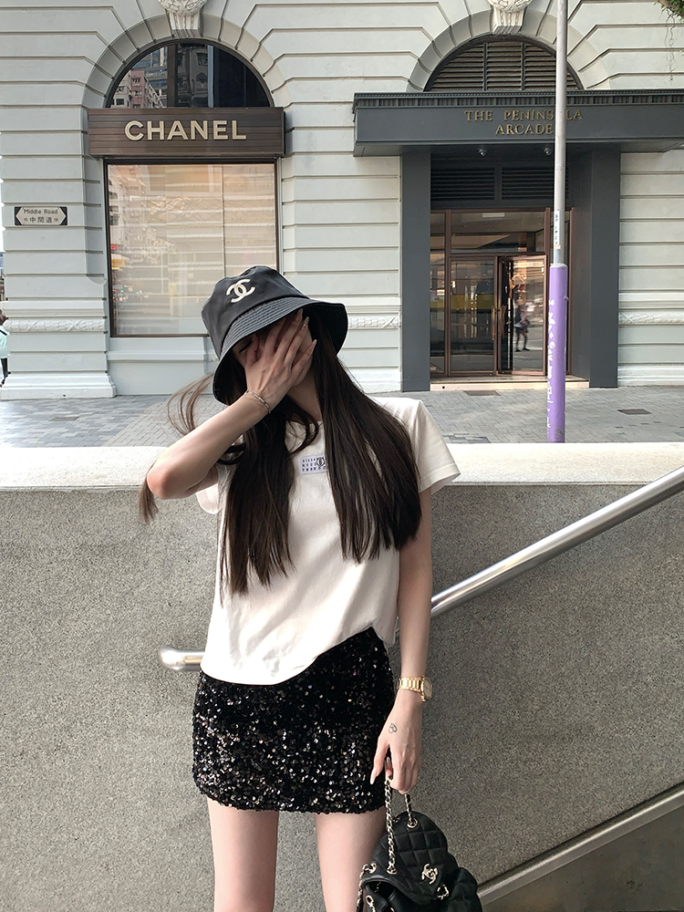 Women's Basic Short-Sleeve T-Shirt - Pure Cotton White Top, Versatile Essential for Casual and Y2K Style Looks Women's Basic Short-Sleeve T-Shirt - Pure Cotton White Top, Versatile Essential for Casual and Y2K Style Looks