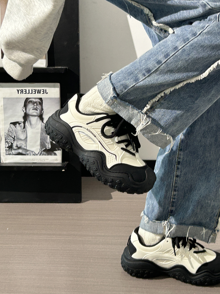 Women's Black and White Breathable Mesh Dad Sneakers - Lightweight Casual Sports Shoes for Everyday Comfort Women's Black and White Breathable Mesh Dad Sneakers - Lightweight Casual Sports Shoes for Everyday Comfort