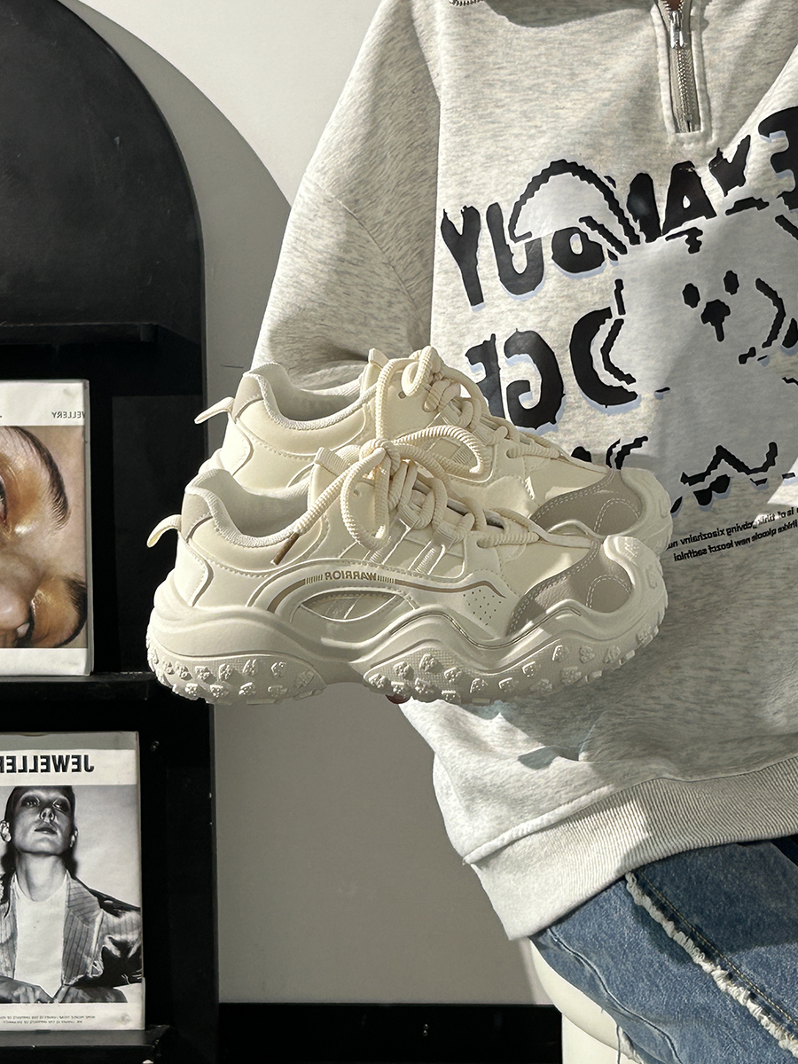 Women's Black and White Breathable Mesh Dad Sneakers - Lightweight Casual Sports Shoes for Everyday Comfort Women's Black and White Breathable Mesh Dad Sneakers - Lightweight Casual Sports Shoes for Everyday Comfort