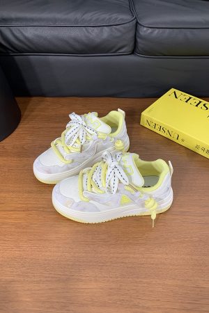 Women's Black and White Panda Sneakers - Breathable Thick-Soled Footwear for 2025, Versatile Design, Trendy Y2K Style