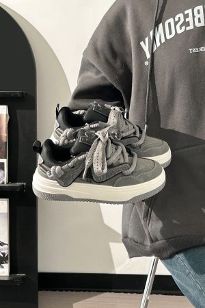 Women's Black and White Panda Sneakers - Breathable Thick-Soled Footwear for 2025, Versatile Design, Trendy Y2K Style