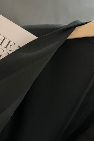 Women's Black Chinese-Style Suit Jacket, Summer Slim-Fit Blazer with Button Closure, Casual High-End Design, 2025 Fashion