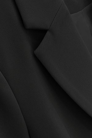 Women's Black Slimming Blazer - High-End British Street Fashion for Spring & Autumn 2025, Versatile Small Suit Jacket