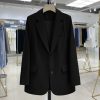Women's Black Slimming Blazer - High-End British Street Fashion for Spring & Autumn 2025, Versatile Small Suit Jacket