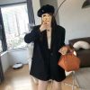 Women's Black Suit Jacket - Elegant High-End Loose Blazer for Spring & Autumn, Casual Fashion Essential