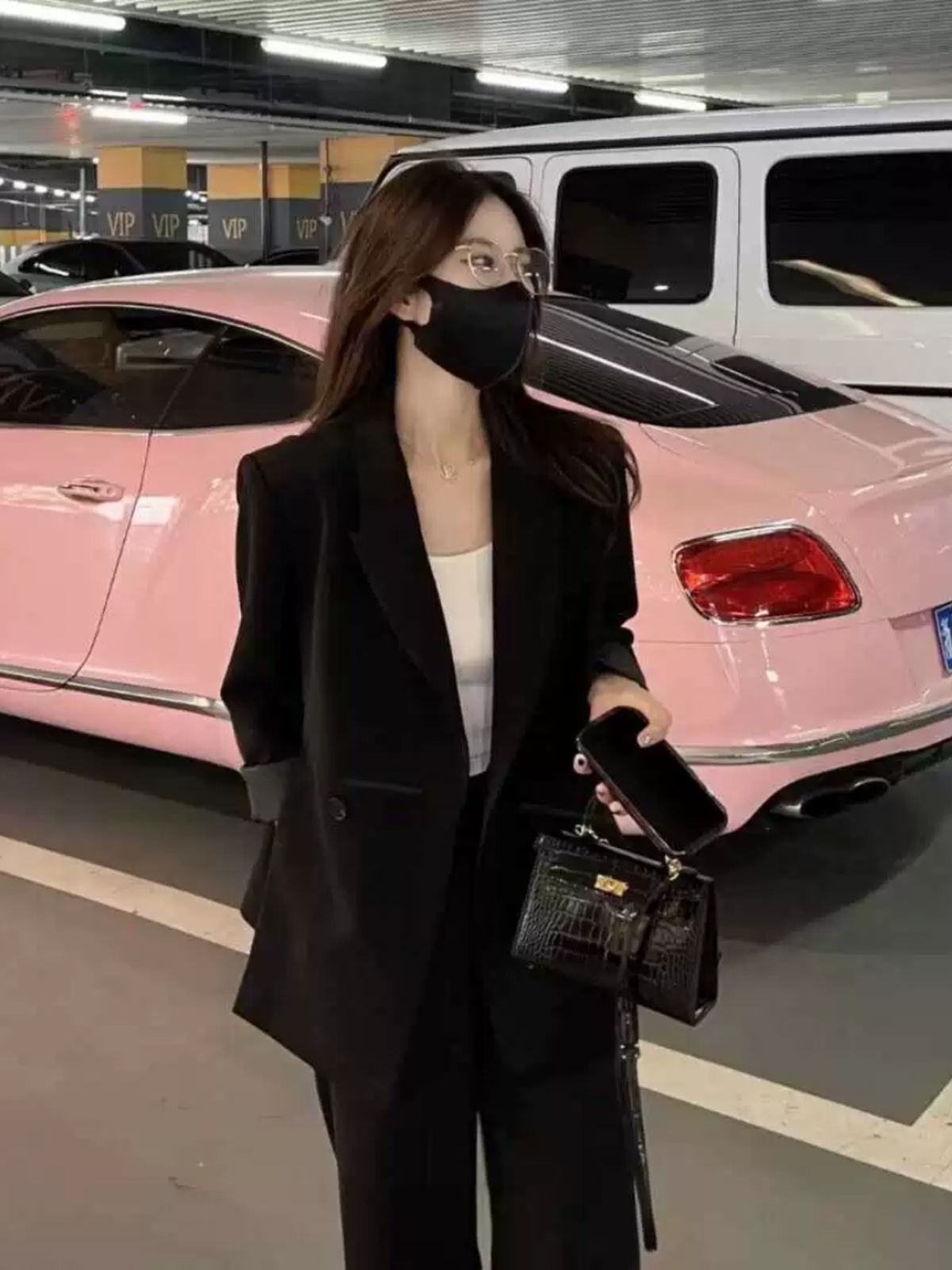 Women's Black Suit Jacket and Wide-Leg Pants Set - High-End Drape with Side Slit - 2025 Spring Autumn Fashion Women's Black Suit Jacket and Wide-Leg Pants Set - High-End Drape with Side Slit - 2025 Spring Autumn Fashion