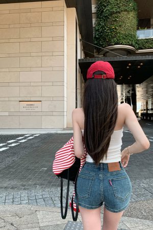 Women's Bodycon Denim Shorts - Slimming Blue Hot Pants, Stretchy Fit, Stylish Casual Summer Wear