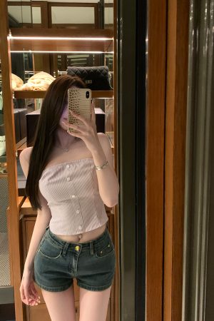 Women's Bodycon Denim Shorts - Slimming Blue Hot Pants, Stretchy Fit, Stylish Casual Summer Wear