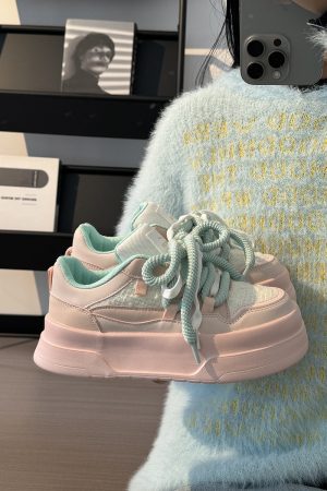 Women's Breathable Platform Sneakers - Summer 2025 Thick-Soled Sweet Style Shoes for Women - Versatile White Sneakers