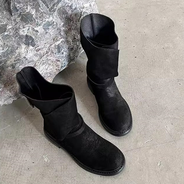 Women's British Style Milad Knight Short Boots - Fashionable Tall Tube Motorcycle Boots for Trendy Looks Women's British Style Milad Knight Short Boots - Fashionable Tall Tube Motorcycle Boots for Trendy Looks