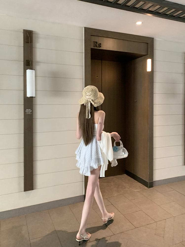 Women's Bubble Summer Patchwork Strapless Top - Stylish Summer Outerwear, High-End Blouse, Trendy 90s Inspired Fashion Women's Bubble Summer Patchwork Strapless Top - Stylish Summer Outerwear, High-End Blouse, Trendy 90s Inspired Fashion