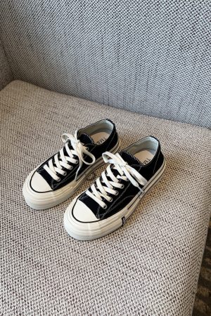 Womenâ€™s Casual Sneakers - 2025 Korean Style Lace-Up Flat Low-Top Canvas Shoes for Versatile Everyday Wear