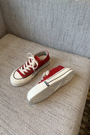 Womenâ€™s Casual Sneakers - 2025 Korean Style Lace-Up Flat Low-Top Canvas Shoes for Versatile Everyday Wear