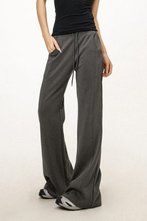 Women's Casual Sports Flared Pants - Micro-Flare Wide-Leg Sweatpants for Yoga & Everyday Wear - American Style