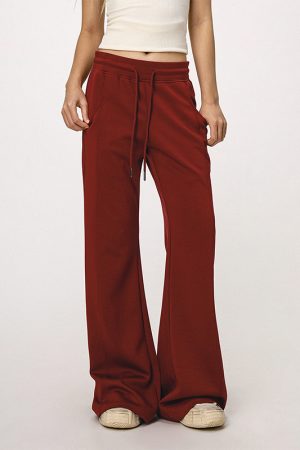 Women's Casual Sports Flared Pants - Micro-Flare Wide-Leg Sweatpants for Yoga & Everyday Wear - American Style