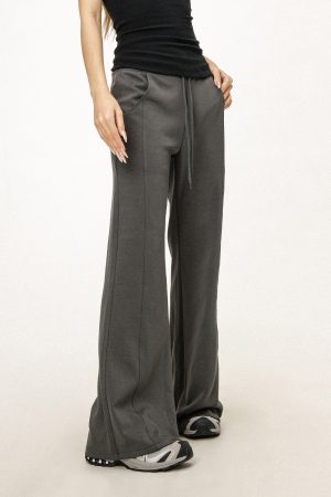 Women's Casual Sports Flared Pants - Micro-Flare Wide-Leg Sweatpants for Yoga & Everyday Wear - American Style