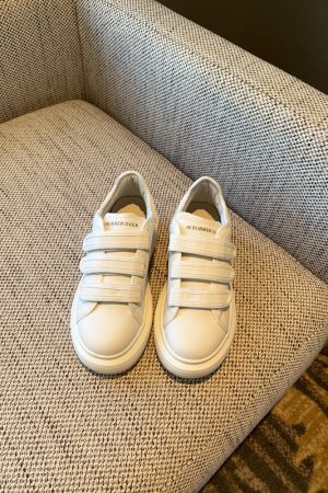 Women's Casual Velcro Sneakers - 2025 College Style, Genuine Leather, Thick-Soled, Versatile White Shoes for Everyday Wear