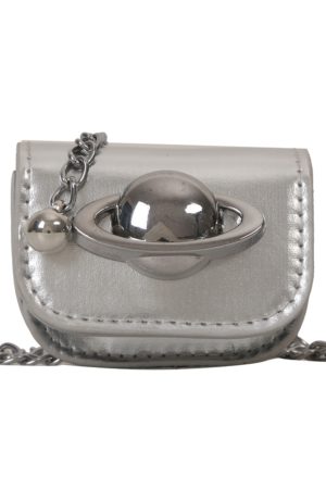 Women’s Chain Waist Bag - Internet Celebrity Style Crossbody Mini Pouch for Jeans, Decorative Leather Waist Belt Bag