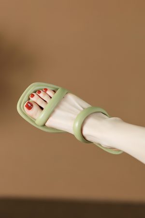 Womenâ€™s Chunky Mid-Heel Slide Sandals - Comfortable Open-Toe Design for Summer Casual Wear, Versatile Square Toe Slippers