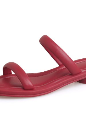 Womenâ€™s Chunky Mid-Heel Slide Sandals - Comfortable Open-Toe Design for Summer Casual Wear, Versatile Square Toe Slippers