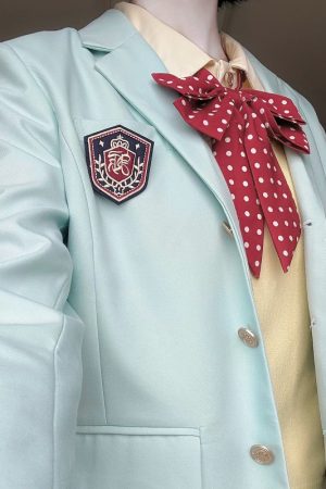 Women's College Style Black Suit Jacket - Dark Blue Three-Button Blazer, Trendy JK Uniform for Female Students