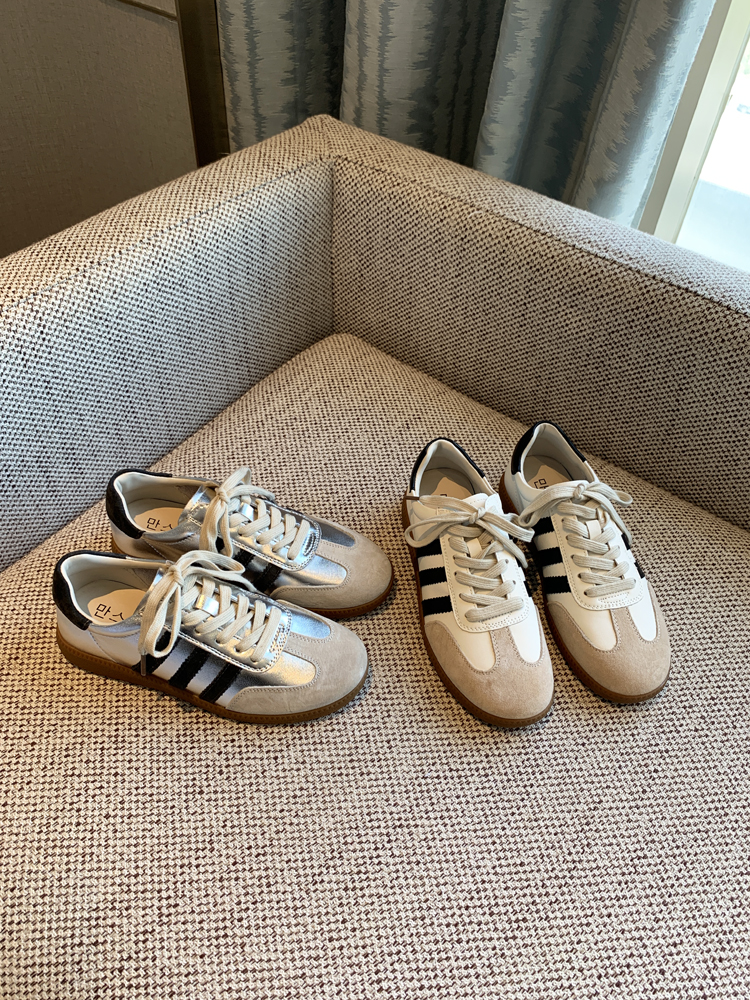 Women's Color-Block Lace-Up Flat Genuine Leather Casual Cycling Sneakers - Trendy 2025 Fashion Footwear Women's Color-Block Lace-Up Flat Genuine Leather Casual Cycling Sneakers - Trendy 2025 Fashion Footwear