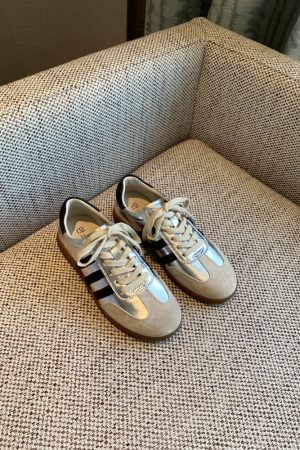 Women's Color-Block Lace-Up Flat Genuine Leather Casual Cycling Sneakers - Trendy 2025 Fashion Footwear