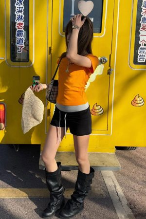 Women's Color-Blocked Casual Sports Shorts - Slim Fit, Flattering Low-Waist Design for Summer, Versatile Activewear