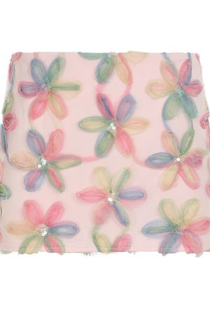 Women's Colorful Floral Mesh Spaghetti Strap Vest - Forest Fairy Summer Bow Top - Y2K Dopamine Aesthetic