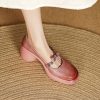 Women's Comfortable Chunky Heels Mary Jane Flats - Square Toe Italian Style High Heels for Everyday Elegance