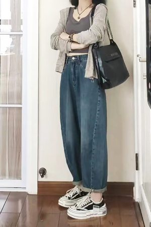 Women's Curved Knife Dad Pants 2025 - Loose Fit Cross Pants for Petite & Plus-Size, Fashionable Sickle Style Jeans