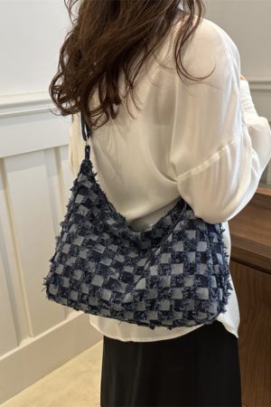 Women's Denim Dumpling Crossbody Bag - Large Capacity Summer Shoulder Tote in Trendy Korean Style 2025