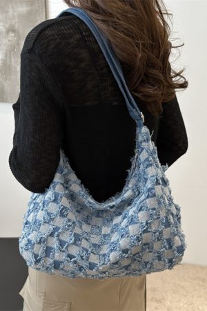 Women's Denim Dumpling Crossbody Bag - Large Capacity Summer Shoulder Tote in Trendy Korean Style 2025