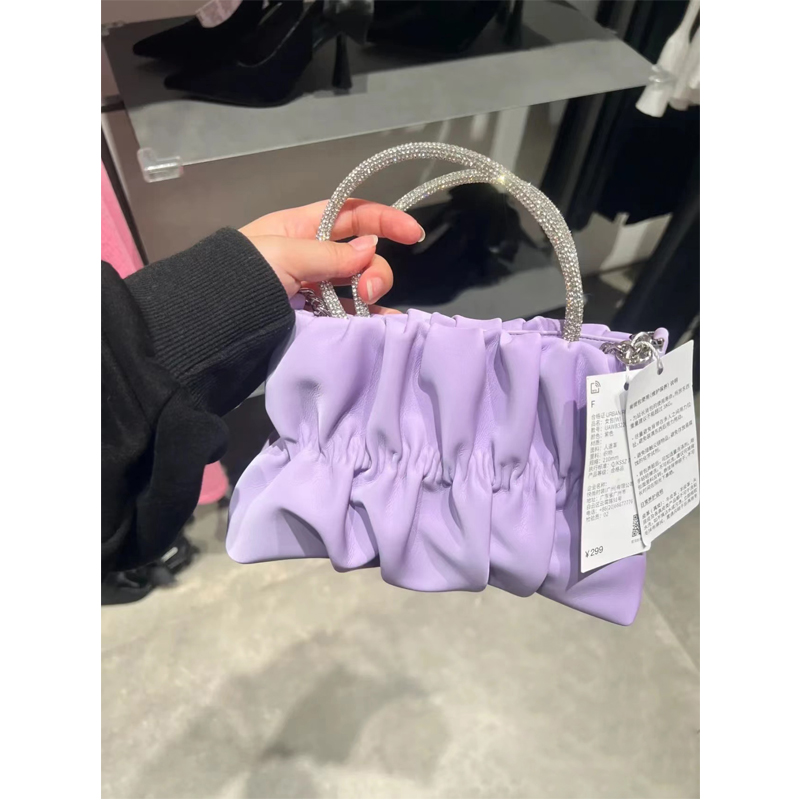 Women's Elegant Pleated Rhinestone Handheld Shoulder Bag, 2023 Summer Cloud Chain Crossbody Trend Women's Elegant Pleated Rhinestone Handheld Shoulder Bag, 2023 Summer Cloud Chain Crossbody Trend