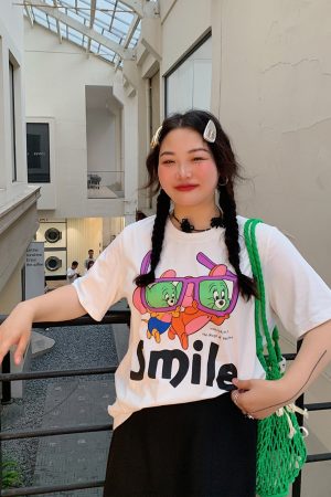 Women's Floral Print T-Shirt, Short Sleeve, Loose Fit, Plus Size, Trendy Spring/Summer 2025 Casual Top