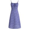Women's Floral Spaghetti Strap Dress - French Style Long Purple Summer Dress for Vacation 2025 Temperament