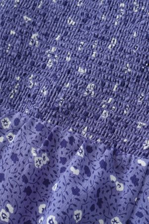 Women's Floral Spaghetti Strap Dress - French Style Long Purple Summer Dress for Vacation 2025 Temperament