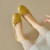 Women's French Lambskin Bow Flat Shoes - Round Toe Ballet Style, Soft Comfort, Chic Grandma Shoes, Perfect for Everyday Wear