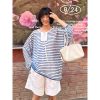 Women's French Striped Long Sleeve T-Shirt - 2025 Summer Lazy Style Sun Protection Cover-Up, Loose Casual Versatile Top