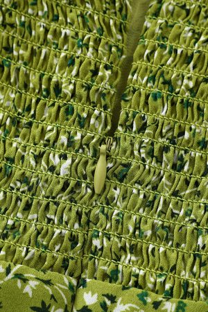 Women's French Style Green Summer Dress 2025 - High-End, Waist-Cinching, Slimming Design for Vacation and Everyday Wear