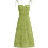 Women's French Style Green Summer Dress 2025 - High-End, Waist-Cinching, Slimming Design for Vacation and Everyday Wear