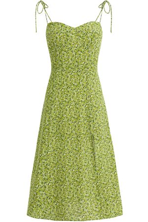 Women's French Style Green Summer Dress 2025 - High-End, Waist-Cinching, Slimming Design for Vacation and Everyday Wear