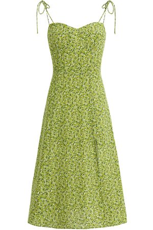 Women's French Style Green Summer Dress 2025 - High-End, Waist-Cinching, Slimming Design for Vacation and Everyday Wear