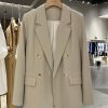 Women's Gray British Style Blazer, Trendy Small Suit Jacket for Spring & Autumn 2025, Chic Commuter Fashion