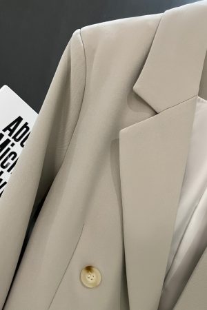 Women's Gray British Style Blazer, Trendy Small Suit Jacket for Spring & Autumn 2025, Chic Commuter Fashion