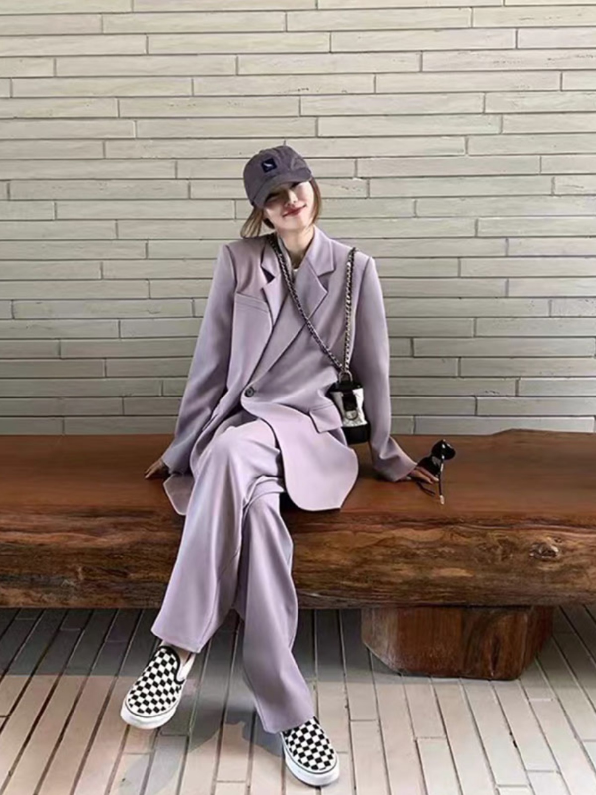 Women's Gray Suit Set - Casual Blazer & Wide-Leg Pants, Chic 2025 Style, High-End Feel, Perfect for Petite Sizes Women's Gray Suit Set - Casual Blazer & Wide-Leg Pants, Chic 2025 Style, High-End Feel, Perfect for Petite Sizes