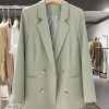 Women's Green Casual Suit Jacket - Trendy Spring Autumn Style for Petite Sizes, Chic Fashion Must-Have